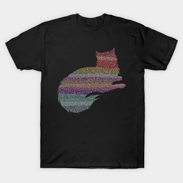 Rainbow Glitter Cat T-Shirt by Jane Izzy Designs